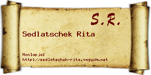 Sedlatschek Rita névjegykártya