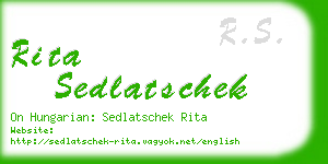 rita sedlatschek business card